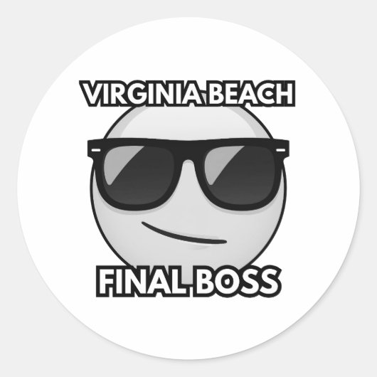 Virginia Beach Eindbaas Cool Emoji Sticker (Voorkant)