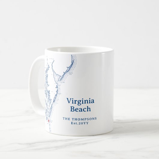 Virginia Beach Gift Koffiemok (Voorkant links)