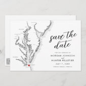 Virginia Beach kaart moderne trouwdag (Voorkant / Achterkant)