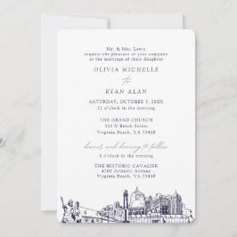 Virginia Beach Kerk Bruiloft Twee Locatie Marine Kaart