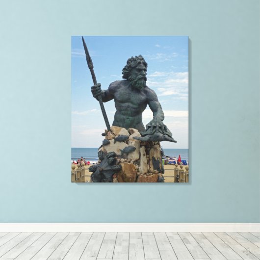 Virginia Beach King Neptune Canvas Afdruk (Insitu (Houten vloer))