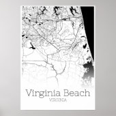 Virginia Beach Map - Virginia - City Map Poster (Voorkant)