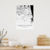 Virginia Beach Map - Virginia - City Map Poster (Keuken)