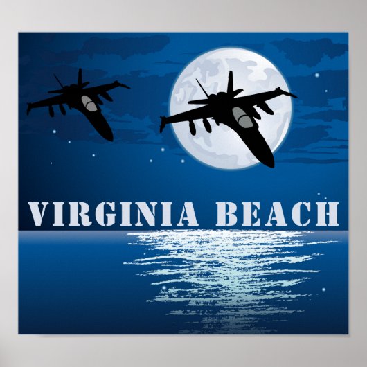 Virginia Beach Militaire Spets met Full Moon Poster (Voorkant)