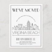 Virginia Beach Modern Deco | Adres Gewijzigd Aankondigingskaart (Voorkant)
