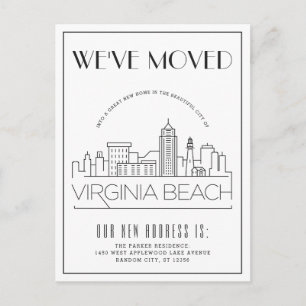 Virginia Beach Modern Deco   Adres wijzigen Aankondigingskaart