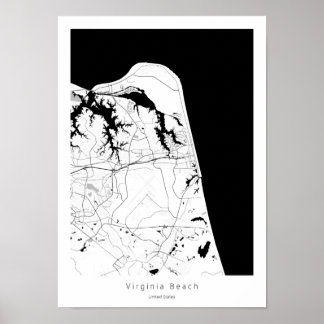 Virginia Beach Modern Minimale Abstracte Eenvoudig Poster