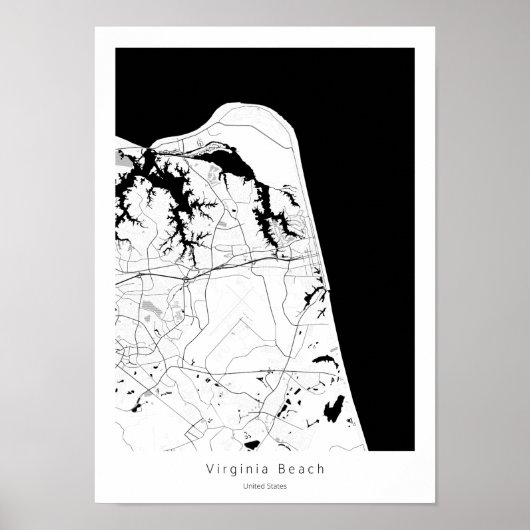 Virginia Beach Modern Minimale Abstracte Eenvoudig Poster (Voorkant)