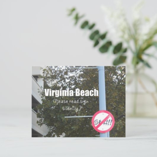 Virginia Beach Profanity Signs Briefkaart (Staand voorkant)