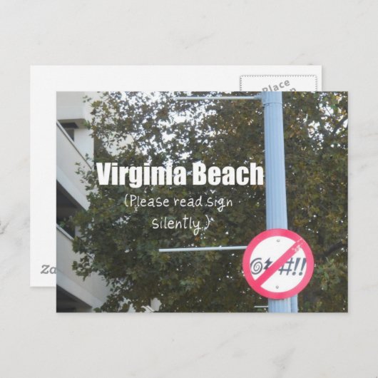 Virginia Beach Profanity Signs Briefkaart (Voorkant / Achterkant)