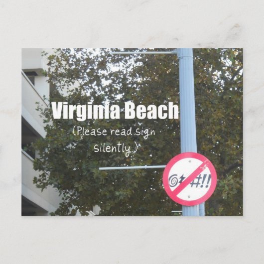 Virginia Beach Profanity Signs Briefkaart (Voorkant)