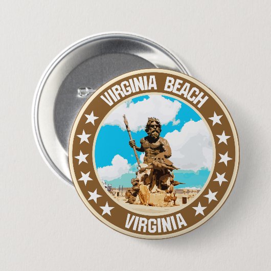 Virginia Beach Ronde Button 7,6 Cm (Voorkant /achterkant)