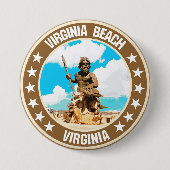 Virginia Beach Ronde Button 7,6 Cm (Voorkant)