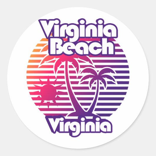 Virginia Beach Ronde Sticker (Voorkant)