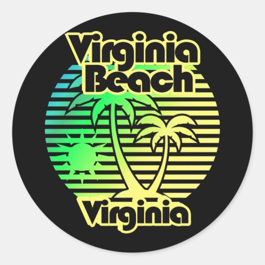 Virginia Beach Ronde Sticker (Voorkant)