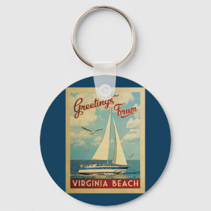 Virginia Beach Sailboot Vintage Travel Virginia Sleutelhanger