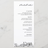 Virginia Beach Skyline Modern Wedding Dinner Menu (Voorkant)