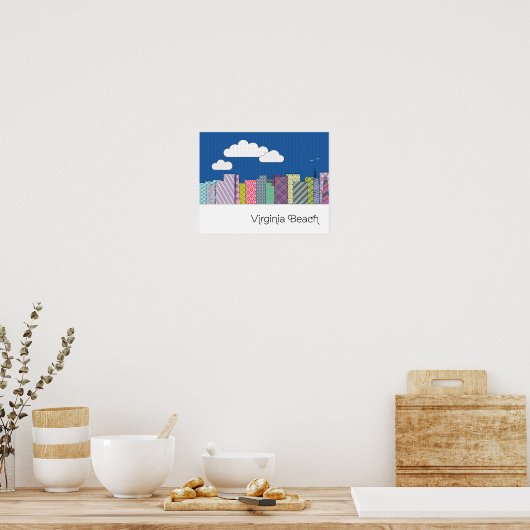 Virginia Beach Skyline Poster (Keuken)