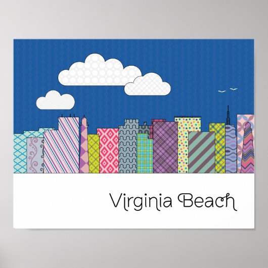 Virginia Beach Skyline Poster (Voorkant)