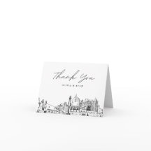 Virginia Beach skyline schets blanco dank u kaart