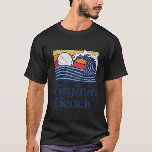 Virginia Beach Surfer Beach Wave T-shirt (Voorkant)