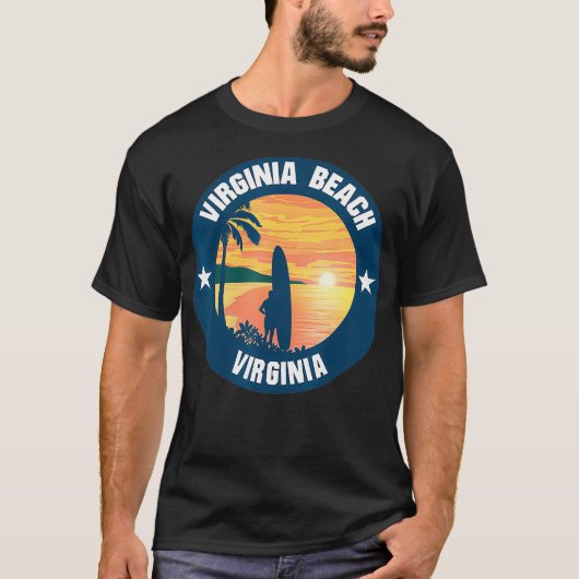 Virginia Beach Surfing Summer Beach Surfer T-shirt (Voorkant)