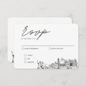 Virginia Beach Traditionele RSVP Maaltijden Opties Informatiekaartje (Voorkant / Achterkant)