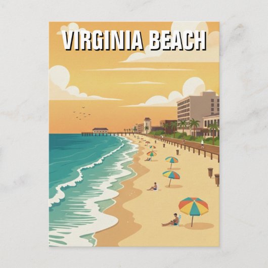 Virginia Beach Travel Briefkaart (Voorkant)