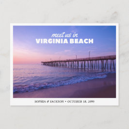 Virginia Beach Trouw Save the Date Reis Retro Briefkaart