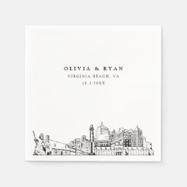 Virginia Beach Trouwpapier Cocktail servet