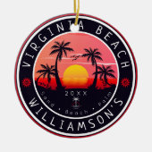 Virginia Beach USA Retro Sunset Souvenirs 80s Keramisch Ornament (Voorkant)