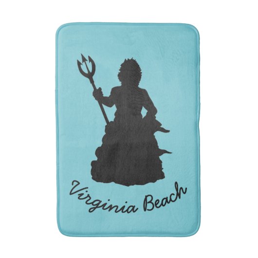 Virginia Beach, VA Neptune Statue Ocean Nautical Badmat (Voorkant Verticaal)