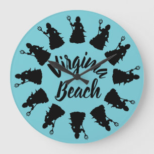 Virginia Beach, VA Neptune Statue Ocean Nautical Grote Klok