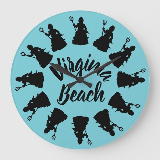 Virginia Beach, VA Neptune Statue Ocean Nautical Grote Klok (Voorkant)