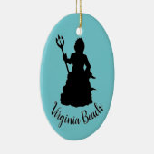 Virginia Beach, VA Neptune Statue Ocean Nautical Keramisch Ornament (Rechts)