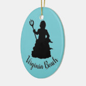 Virginia Beach, VA Neptune Statue Ocean Nautical Keramisch Ornament (Links)