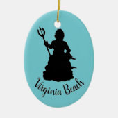 Virginia Beach, VA Neptune Statue Ocean Nautical Keramisch Ornament (Voorkant)