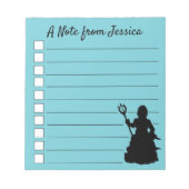 Virginia Beach, VA Neptune Statue Ocean Nautical Notitieblok (Voorkant)