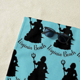 Virginia Beach VA Ocean Blue Neptune Statue Strandlaken