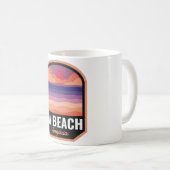 Virginia Beach VA Retro Zonsondergang Koffiemok (Voorkant rechts)