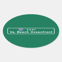 Virginia Beach, VA Road Sign Ovale Sticker