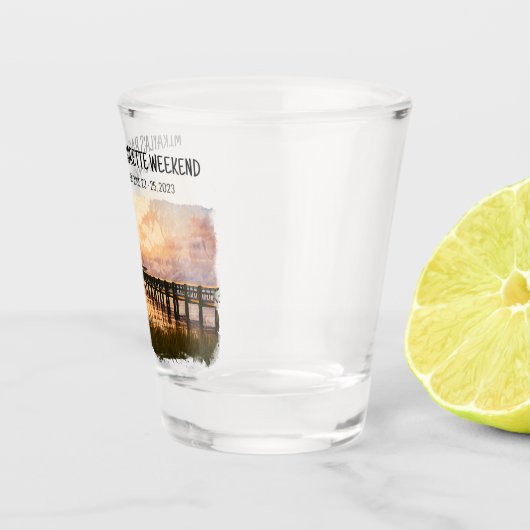 Virginia Beach, VA vrijgezellenfeest shotglas Shot Glas (Rechts)