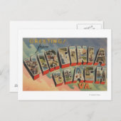 Virginia Beach, Virginia - Large Letter Scenes Briefkaart (Voorkant / Achterkant)