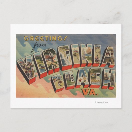 Virginia Beach, Virginia - Large Letter Scenes Briefkaart (Voorkant)