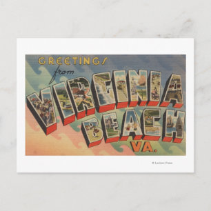 Virginia Beach, Virginia - Large Letter Scenes Briefkaart
