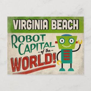 Virginia Beach Virginia Robot - Funny  Briefkaart
