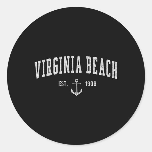 Virginia Beach Virginia Ronde Sticker (Voorkant)