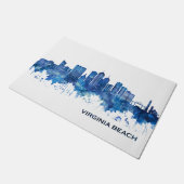 Virginia Beach Virginia Skyline Blue Deurmat (Schuin)