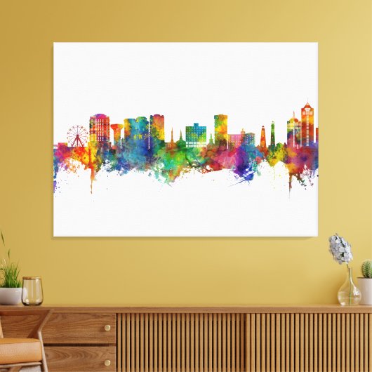 Virginia Beach Virginia Skyline Canvas Afdruk (Insitu (Woonkamer))