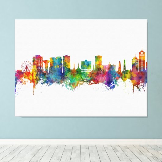 Virginia Beach Virginia Skyline Canvas Afdruk (Insitu (Houten vloer))